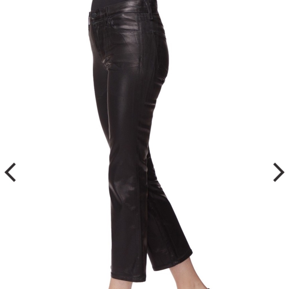 J Brand Selena Mid Rise Boot Cut Coated Jeans Galactic Black